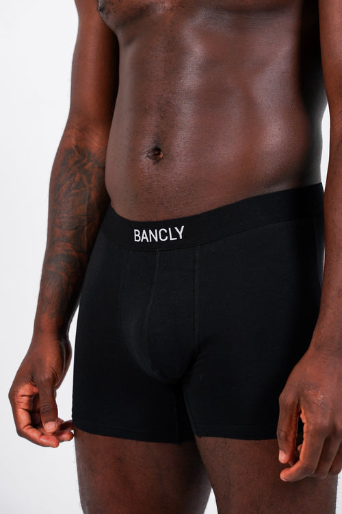 BLACK - STRETCH COTTON BOXER BRIEFS