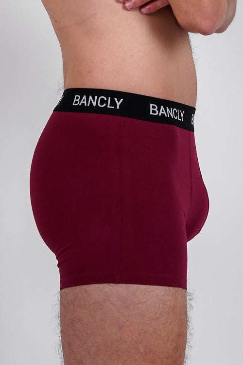 BURGUNDY - STRETCH COTTON BOXER BRIEFS