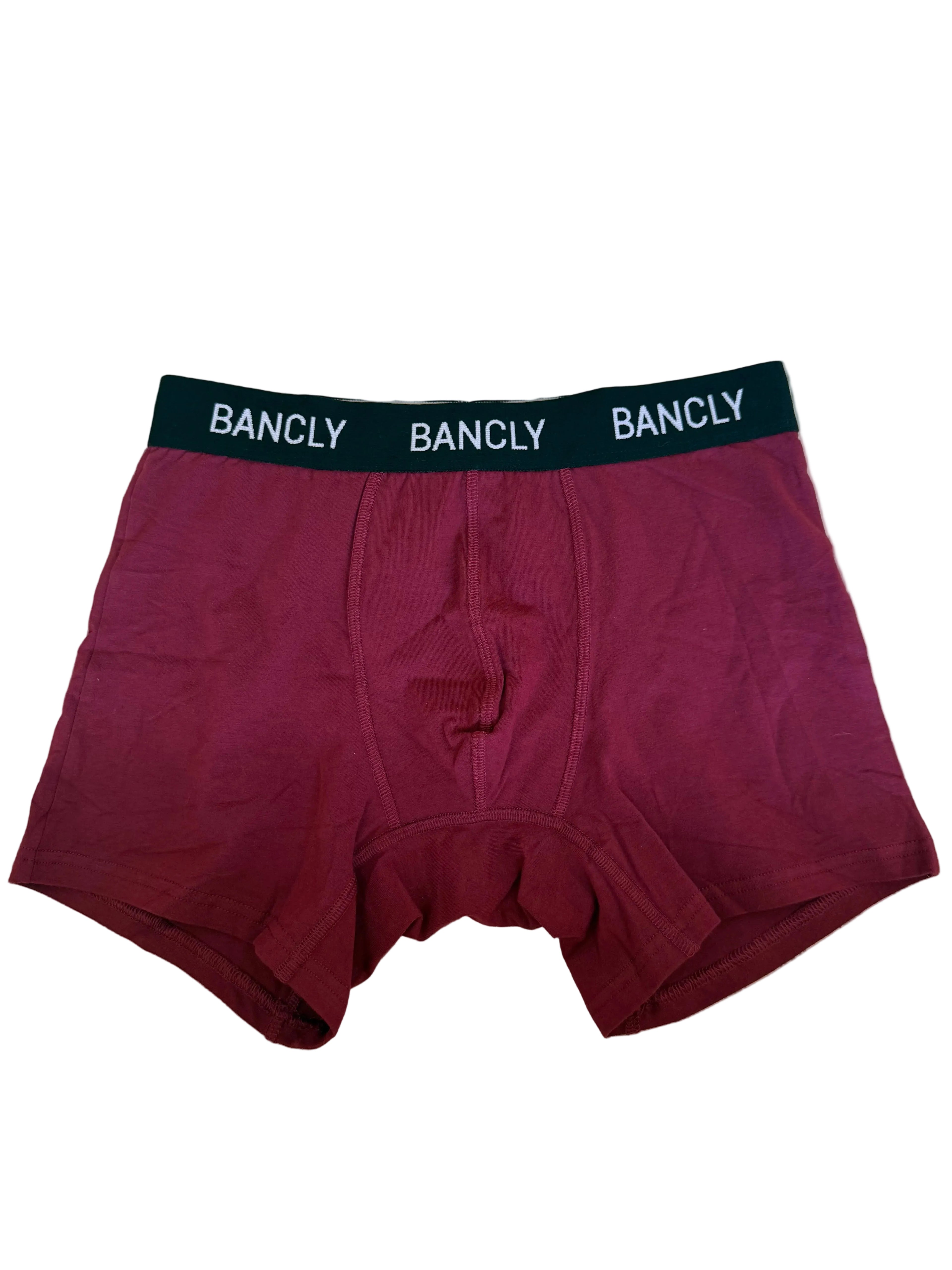 BURGUNDY - STRETCH COTTON BOXER BRIEFS